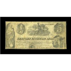 Newport, RI- Newport Exchange Bank $5 Feb. 1, 1854To da