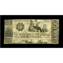 Austin, TX- Republic of Texas $3 Aug. 1, 1841 Cr. A3,