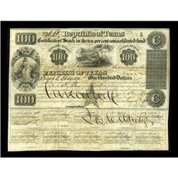 Austin, TX- Republic of Texas Consolidated Fund Certifi