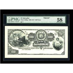 El Salvador El Banco Salvadoreno 100 Pesos (1883-1915)