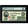 Image 1 : Fr. 16 $1 1862 Legal Tender PMG Choice Uncirculated 63E