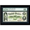 Image 1 : Fr. 61a $5 1862 Legal Tender PMG Choice Uncirculated 64