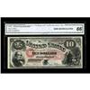 Image 1 : Fr. 99 $10 1878 Legal Tender CGA Gem Uncirculated 66. F