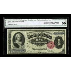 Fr. 223 $1 1891 Silver Certificate CGA Gem Uncirculated