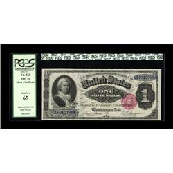 Fr. 223 $1 1891 Silver Certificate PCGS Gem New 65.