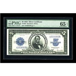 Fr. 282 $5 1923 Silver Certificate PMG Gem Uncirculated
