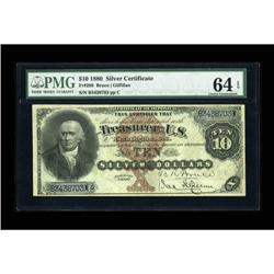 Fr. 288 $10 1880 Silver Certificate PMG Choice 64 EPQ