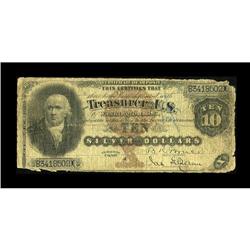 Fr. 288 $10 1880 Silver Certificate Good-Very Good. Whi
