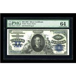 Fr. 321 $20 1891 Silver Certificate PMG Choice Uncircul