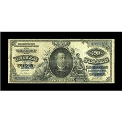 Fr. 321 $20 1891 Silver Certificate Fine. This Manning