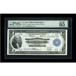 Fr. 717 $1 1918 Federal Reserve Bank Note PMG Gem 65 EP