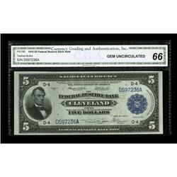 Fr. 785 $5 1918 Federal Reserve Bank Note CGA Gem Uncir