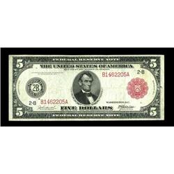 Fr. 833a $5 1914 Red Seal Federal Reserve Note Fine. A'