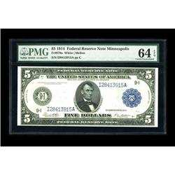 Fr. 879a $5 1914 Federal Reserve Note PMG Choice Uncirc