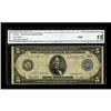 Image 1 : Fr. 883b $5 1914 Federal Reserve Note CGA Fine 15. A me