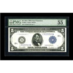 Fr. 891c $5 1914 Federal Reserve Note PMG About Uncircu