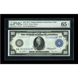 Fr. 911b $10 1914 Federal Reserve Note PMG Gem Uncircul