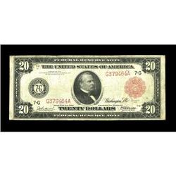 Fr. 958b $20 1914 Red Seal Federal Reserve Note Fine. T