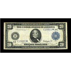 Fr. 982 $20 1914 Federal Reserve Star Note Very Fine. T