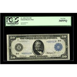 Fr. 1054 $50 1914 Federal Reserve Note PCGS Very Fine 3