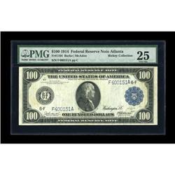 Fr. 1104 $100 1914 Federal Reserve Note PMG Very Fine 2