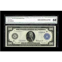 Fr. 1119 $100 1914 Federal Reserve Note CGA Gem Uncircu