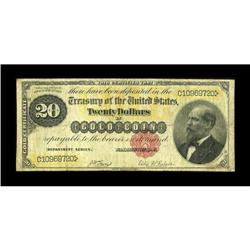 Fr. 1178 $20 1882 Gold Certificate Very Good. This is a