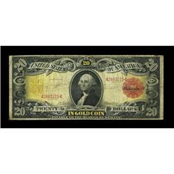 Fr. 1180 $20 1905 Gold Certificate Very Good. This well