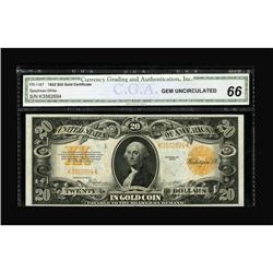 Fr. 1187 $20 1922 Gold Certificate CGA Gem Uncirculated