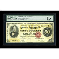 Fr. 1193 $50 1882 Gold Certificate Fine-Very Fine. An u