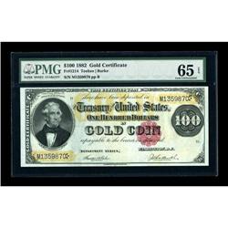 Fr. 1214 $100 1882 Gold Certificate PMG Gem Uncirculate