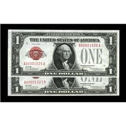 Fr. 1500 $1 1928 Legal Tender Notes. Two Consecutive Ex