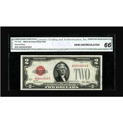 Fr. 1502 $2 1928A Legal Tender Note. CGA Gem Uncirculat
