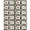 Image 1 : Fr. 1508 $2 1928G Legal Tender Notes. Uncut Sheet of 12