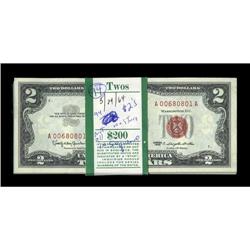 Fr. 1513 $2 1963 Legal Tender Note. Near-Complete Pack.