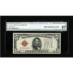 Fr. 1529 $5 1928D Legal Tender Note. CGA Gem Uncirculat