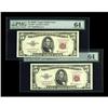 Image 1 : Fr. 1535* $5 1953C Legal Tender Notes. Two Consecutive