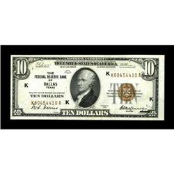 Fr. 1860-K $10 1929 Federal Reserve Bank Note. AU