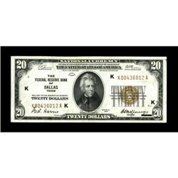 Fr. 1870-K $20 1929 Federal Reserve Bank Note. About Un