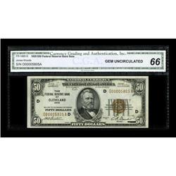 Fr. 1880-D $50 1929 Federal Reserve Bank Note. CGA Gem