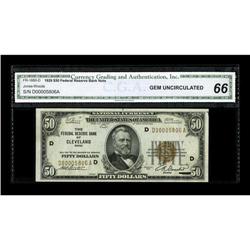 Fr. 1880-D $50 1929 Federal Reserve Bank Note. CGA Gem