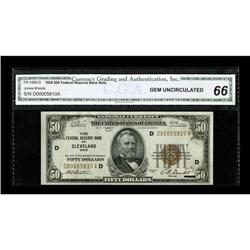 Fr. 1880-D $50 1929 Federal Reserve Bank Note. CGA Gem