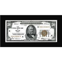 Fr. 1880-K $50 1929 Federal Reserve Bank Note. Choice A