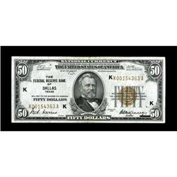 Fr. 1880-K $50 1929 Federal Reserve Bank Note. About Un