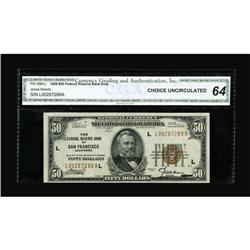 Fr. 1880-L $50 1929 Federal Reserve Bank Note. CGA Choi