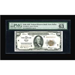 Fr. 1890-K $100 1929 Federal Reserve Bank Note. PMG Cho