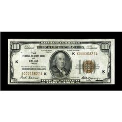 Fr. 1890-K $100 1929 Federal Reserve Bank Note. VF/XF