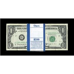 Fr. 1902-G $1 1963B Federal Reserve Notes. Original pac