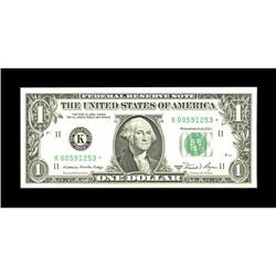 Fr. 1912-K* $1 1981A Federal Reserve Note. Gem Crisp Un