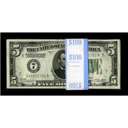 Fr. 1951-G Pack of Twenty Consecutive $5 1928A Federal